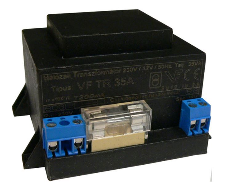 VF-TR 30A/35A, biztosítékkal, 12VAC, 2.3A, 30VA